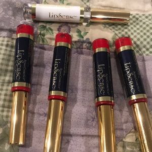 4 red lipsense  lipsticks brand new 1 oops remover